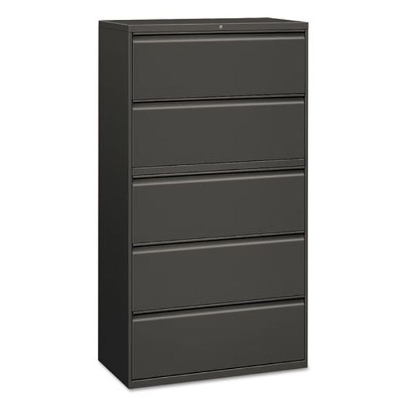 Alera Five-Drawer Lateral File Cabinet 36w x 18d x 67.25h Charcoal - ALELF3667CC