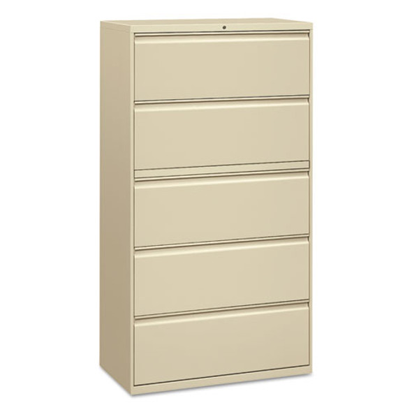 Alera Five-Drawer Lateral File Cabinet 36w x 18d x 67.25h Putty - ALELF3667PY
