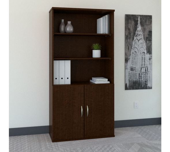 Bush Series C 36W 5 Shelf Bookcase with Doors - SRC103MR