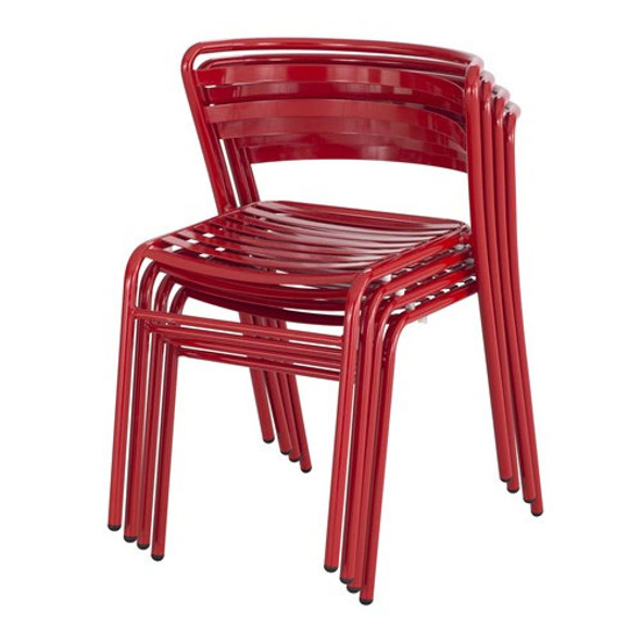 Safco CoGo Steel Stacking Chair in Red (Set of 2) - 4360RD