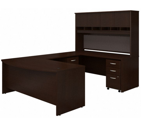 Bush Series C 72W Bow Front U Station Desk with Storage - SRC095MRSU