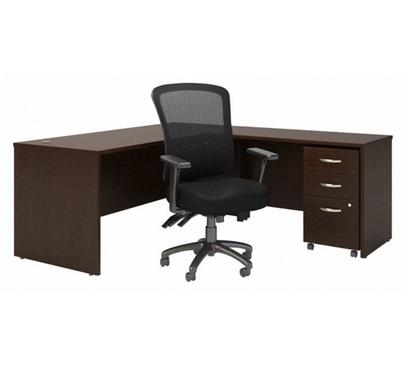 Bush Series C 72W L Desk w File and Custom Comfort High Bk Chair - SRC131MRSU