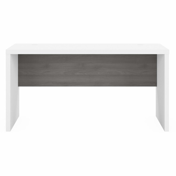 Bush Business Furniture Echo by Kathy Ireland 60W Credenza/Desk with Hutch White/Modern Gray - ECH030WHMG