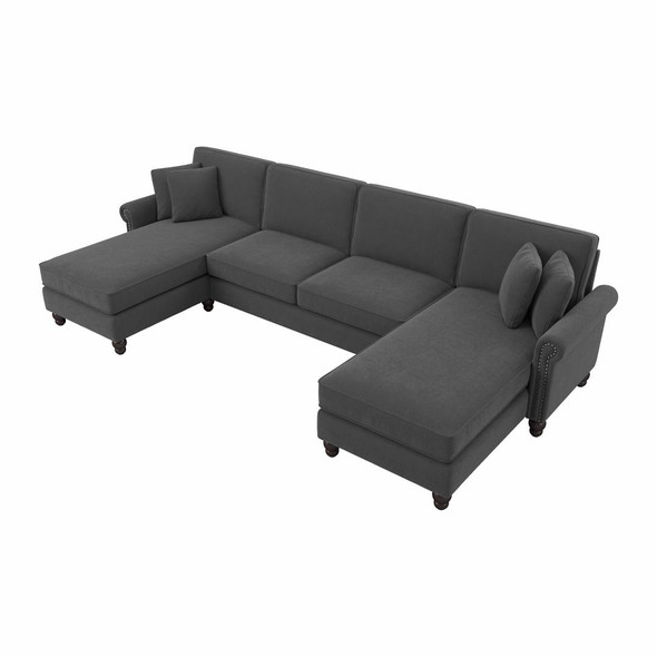 Bush Furniture 131W Sectional Couch with Double Chaise Lounge - CVY130BCGH-03K