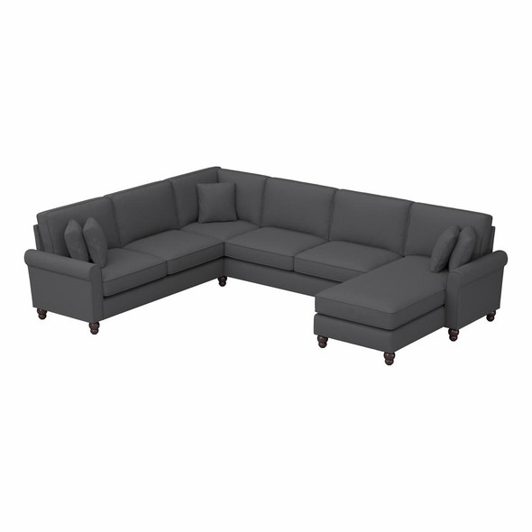 Bush Furniture 128W U Shaped Sectional Couch with Reversible Chaise Lounge - HDY127B