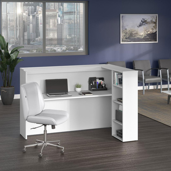 Bush Furniture 72W Privacy Desk with Shelves - SCD572WHK