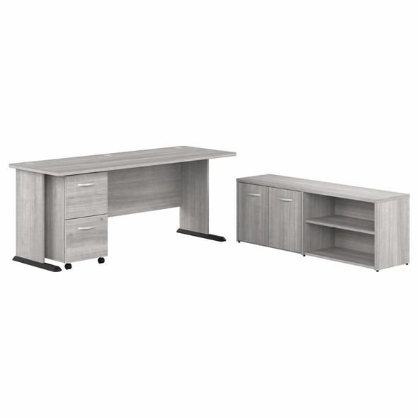 Bush Furniture 72W Computer Desk with Mobile File Cabinet and Low Storage Cabinet - STA007PGSU