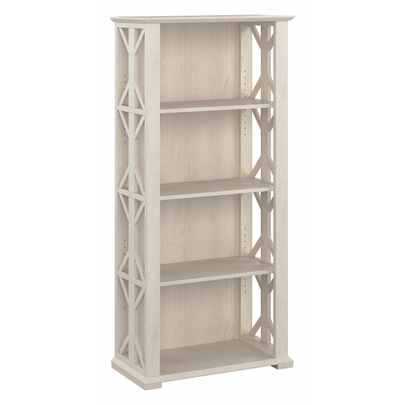 Bush Furniture Homestead 4 Shelf Bookcase Linen White - HOB166LW-03