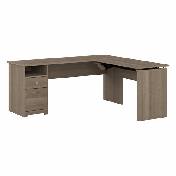 Bush Furniture Cabot Collection 72W L Shaped 3 Position Sit to Stand Desk Ash Gray - CAB050AG