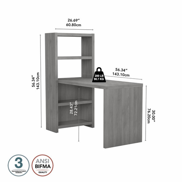 Bush Business Furniture Echo by Kathy Ireland 56W Bookcase Desk - KI60407-03