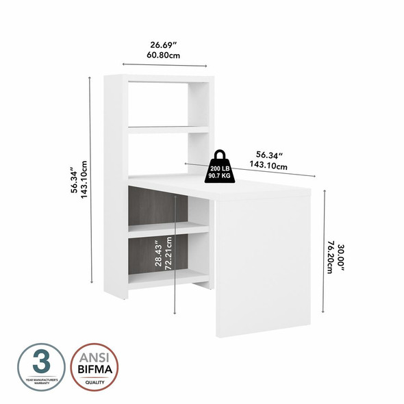 Bush Business Furniture Echo by Kathy Ireland 56W Bookcase Desk - KI60507-03