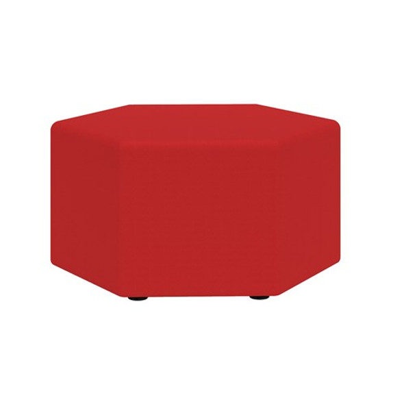 Safco Learn 30” Hexagon Vinyl Ottoman Red - 8124RV