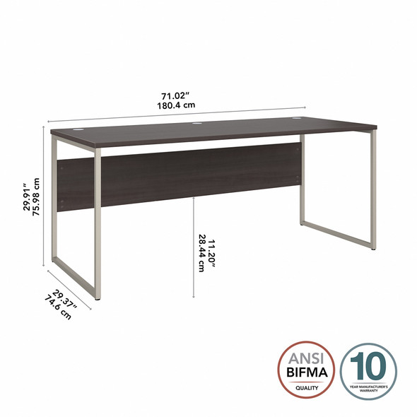 Bush Furniture Hybrid 72W x 30D Computer Table Desk In Storm Gray - HYD373SG