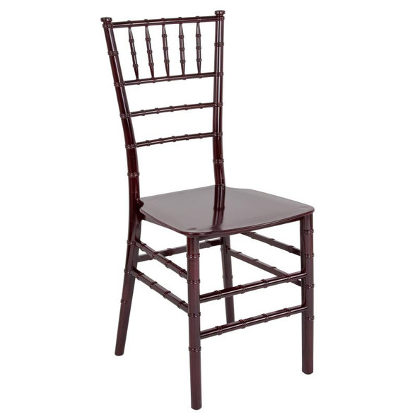 HERCULES Series Mahogany Resin Stacking Chiavari Chair  (Set of 4) - LE-MAHOGANY-M-GG