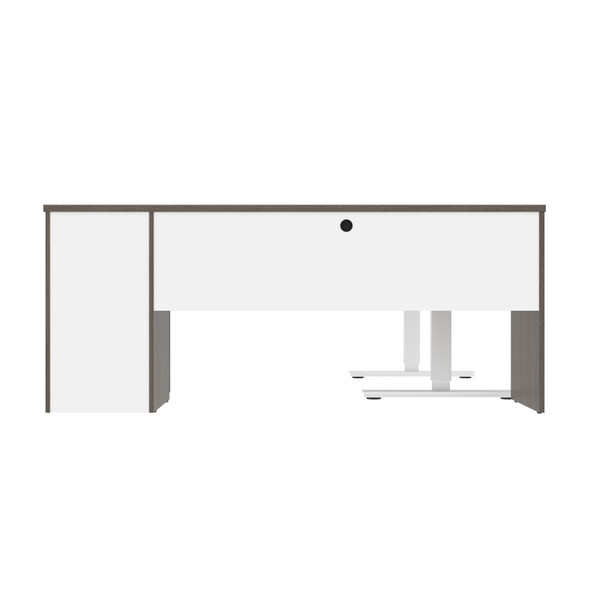 BESTAR Upstand 72W L-Shaped Electric Standing Desk in Bark Grey & White - 175852-000047