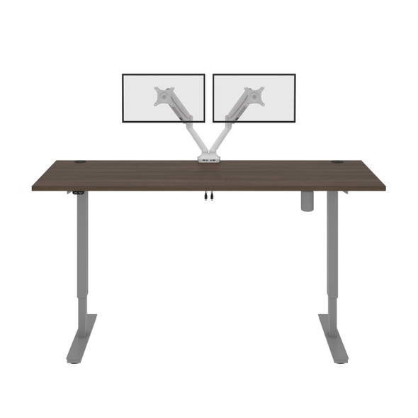 Bestar Upstand 72W x 30D Standing Desk with Dual Monitor Arm in Antigua - 175880-000052