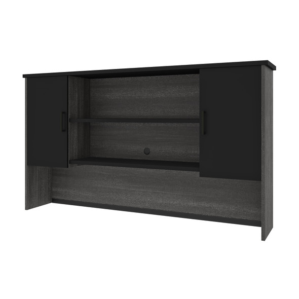 Bestar Norma 71W Hutch in Black & Bark Gray - 181520-000018