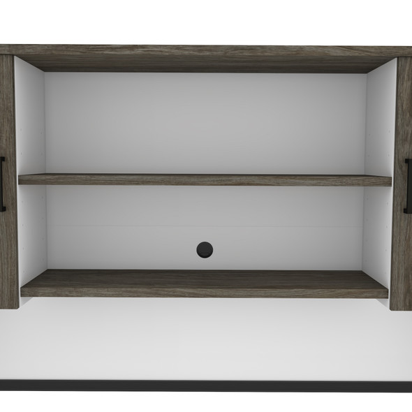 Bestar Norma 71W Hutch in Walnut Grey & White - 181520-000035