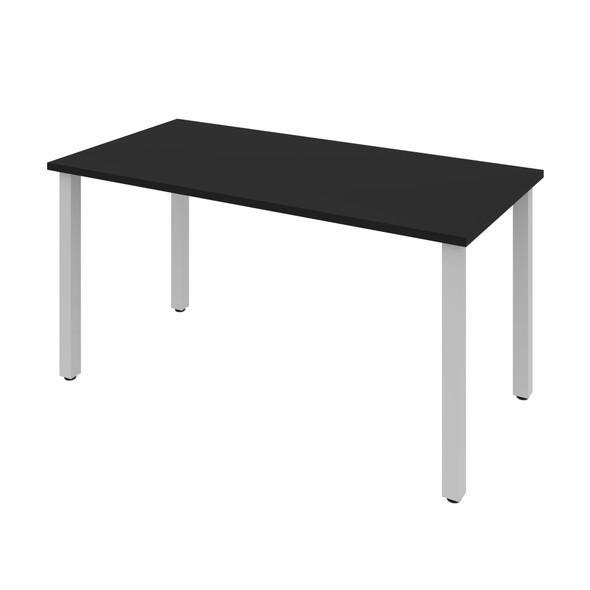 Bestar Universel 60W Table Desk with Square Metal Legs in Black - 65865-18