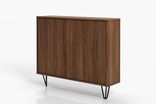 Nexera 132231 Slim 2-Door Storage Cabinet, Walnut - 132231