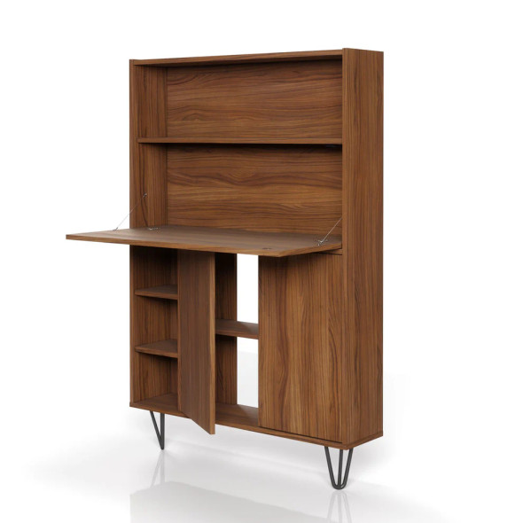 Nexera 611031 Slim Secretary Desk, Walnut - 611031