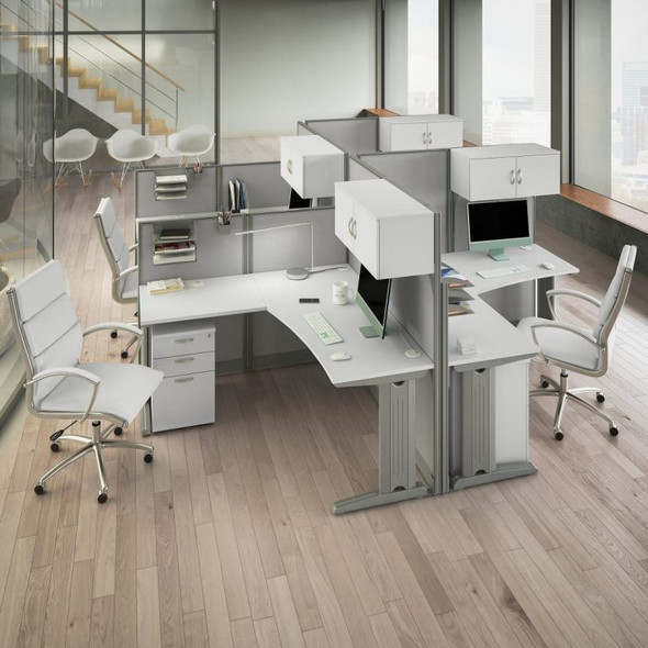 Bush Furniture Office-in-an-Hour L-Shaped Desk Workstation 4-units - OIAH007WH