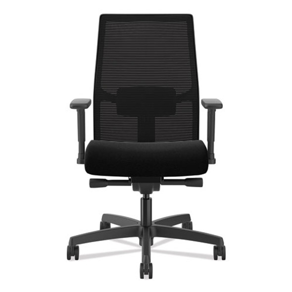 HON Ignition Mid-Back Mesh Chair, Adjustable Lumbar Support, Black - I2MM2AMC10BT