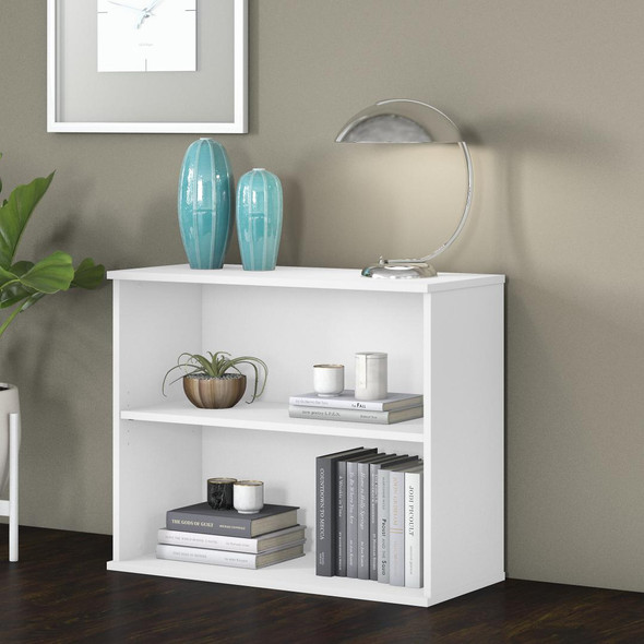 Bush Business Furniture Bookcase 30"H 2-Shelf White - BK3036WH