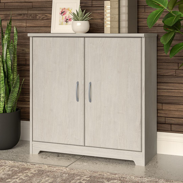 Bush Furniture 2 Door Low Storage Linen White Oak - WC31198