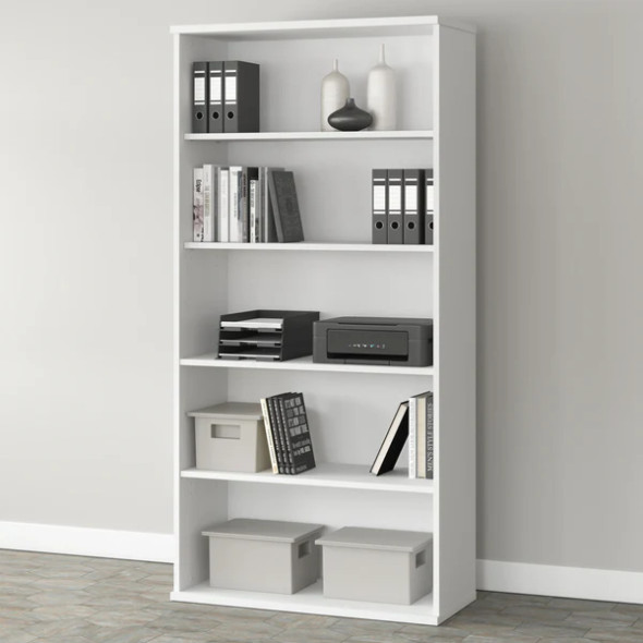 Bush Furniture Studio A Tall 5 Shelf Bookcase White - SDB7236WH-Z