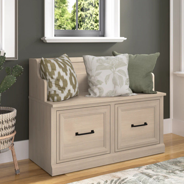 Kathy Ireland Bush Furniture Woodland 40W Entryway Bench Warm Maple - WDL005WM