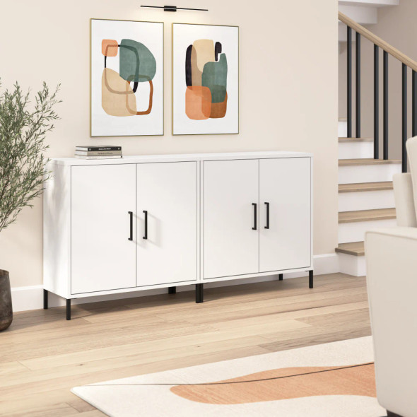 Bush Furniture Essence Low Storage Cabinet with Doors - Set of 2 - ESE002WH