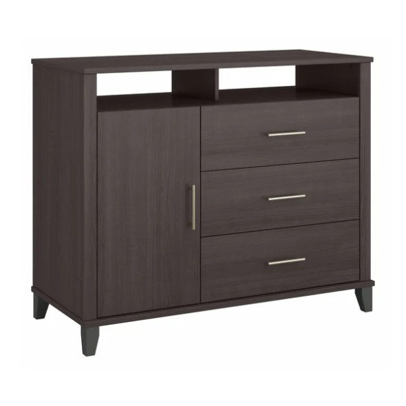 Bush Furniture Somerset Tall TV Stand with Storage Storm Gray - STV148SGK