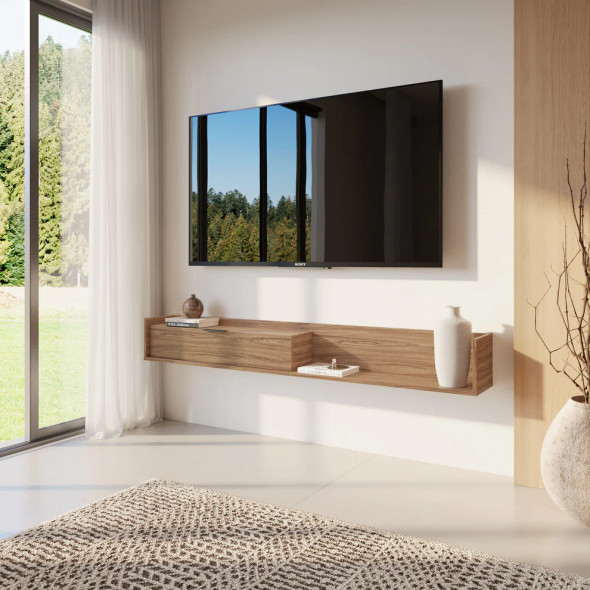 Nexera Slim 72” Wall-mounted TV Stand with Storage Cabinet - 157792