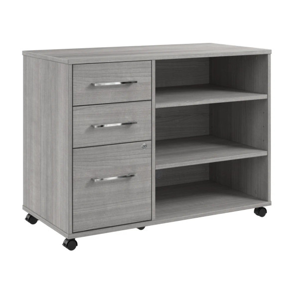 Bush Furniture Hustle Office Storage Cabinet with Wheels Platinum Gray - HUF140PG