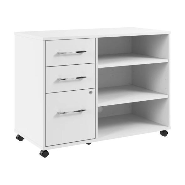 Bush Furniture Hustle Office Storage Cabinet with Wheels White - HUF140WT
