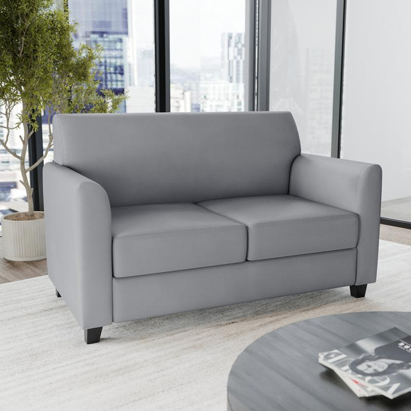Flash Furniture HERCULES Diplomat Series Gray LeatherSoft Loveseat - BT-827-2-GY-GG