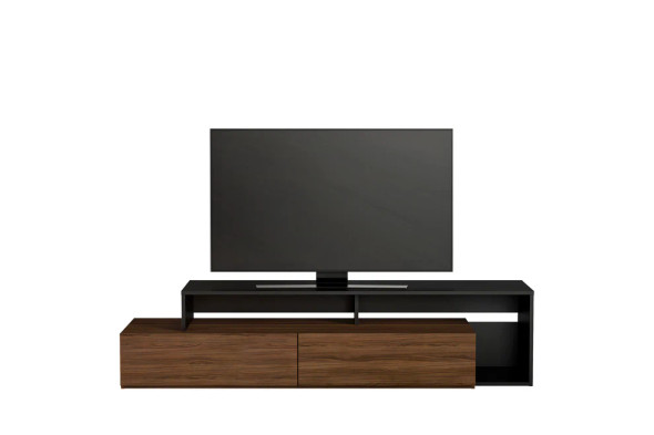 Nexera Damask Tv Stand, 72-Inch Black and Walnut - 112036