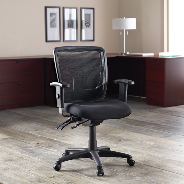 Lorell ErgoMesh Series Managerial Mesh Mid-Back Chair - 86201