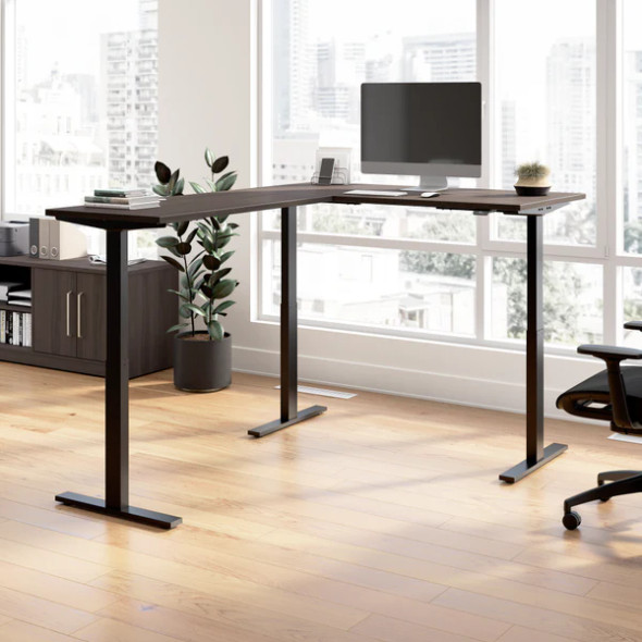 Bush Furniture Move 60 Series 60W Height Adjustable L Shaped Standing Desk Storm Gray - M6SL6078SGBK
