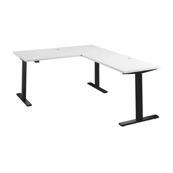Bush Furniture Move 60 Series 60W Height Adjustable L Shaped Standing Desk White - M6SL6078WHBK