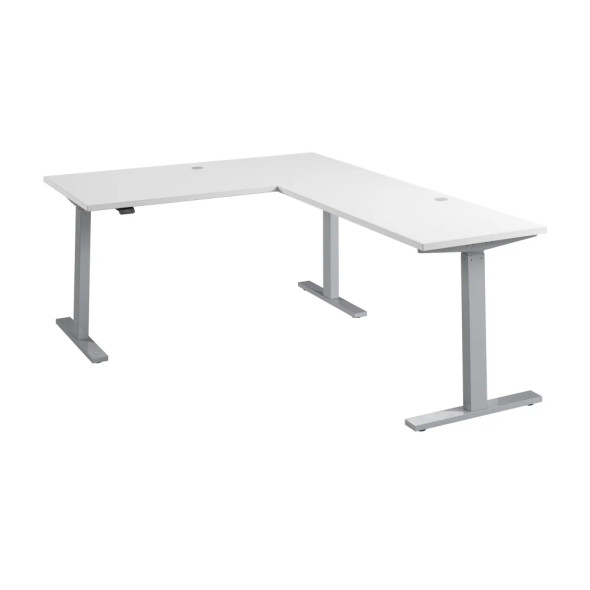 Bush Furniture Move 60 Series 60W Height Adjustable L Shaped Standing Desk White / Silver - M6SL6078WHSK