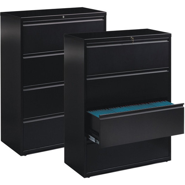 Lorell Fortress Series Lateral File 4-Drawer Black - LLR60552