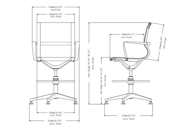Eurotech by Raynor Kinetic Stool Black Frame Designer Spider Mesh - EH301B-Blue