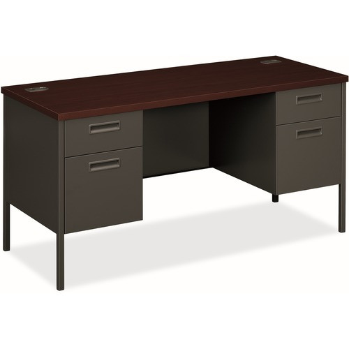 HON Metro Classic Series Kneespace Credenza Charcoal/Mahogany - P3231NS
