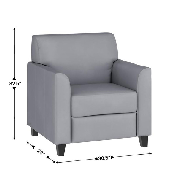 Flash Furniture HERCULES Diplomat Series Gray LeatherSoft Chair- BT-827-1-GY-GG