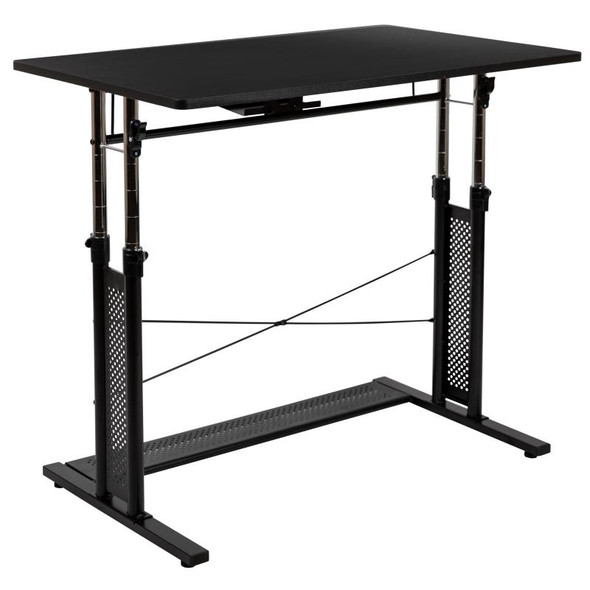 Flash Furniture Fairway Height Adjustable (27.25-35.75"H) Sit to Stand Desk Black - NAN-JN-21908-GG