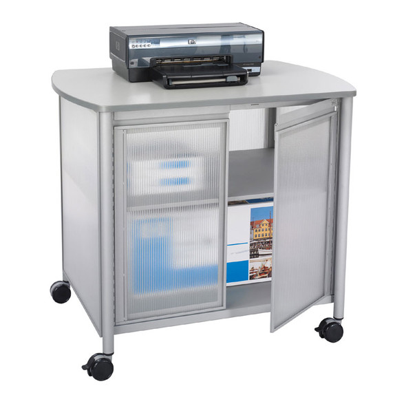 Safco Impromptu Deluxe Machine Stand with Doors Gray - 1859GR