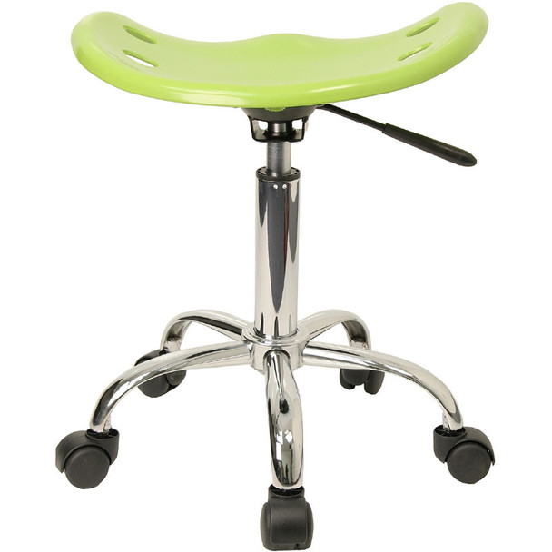 Flash Furniture Vibrant Apple Green Tractor Seat and Chrome Stool - LF-214A-APPLEGREEN-GG