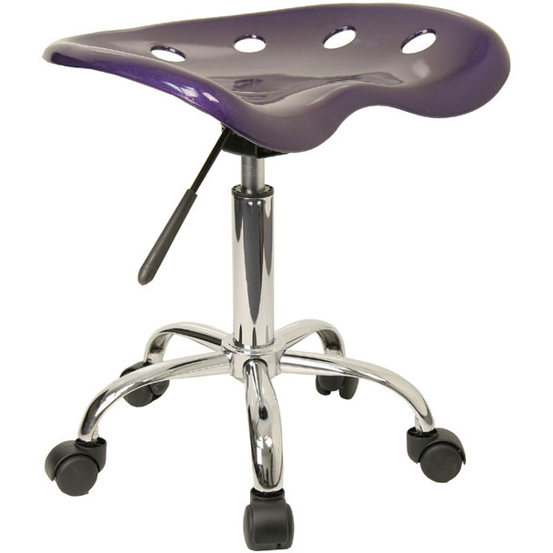 Flash Furniture Vibrant Violet Tractor Seat and Chrome Stool  -  LF-214A-VIOLET-GG